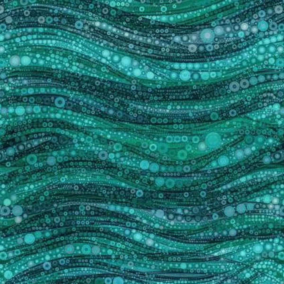 Abstract Circles Teal Quilting Cotton – Gigi in the Garden
