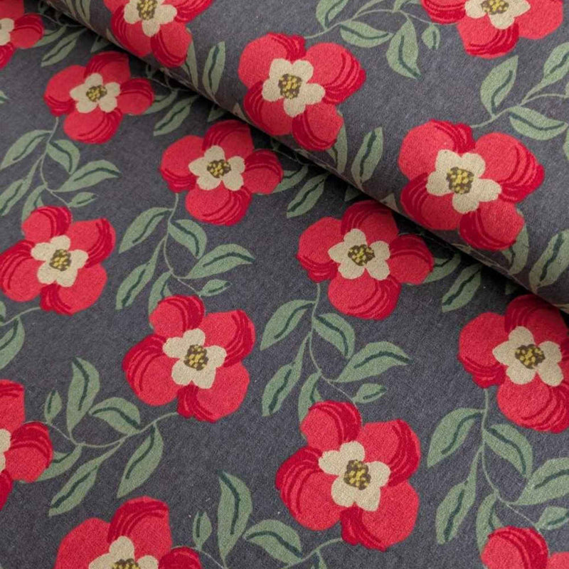 Big Red Poppy on Green