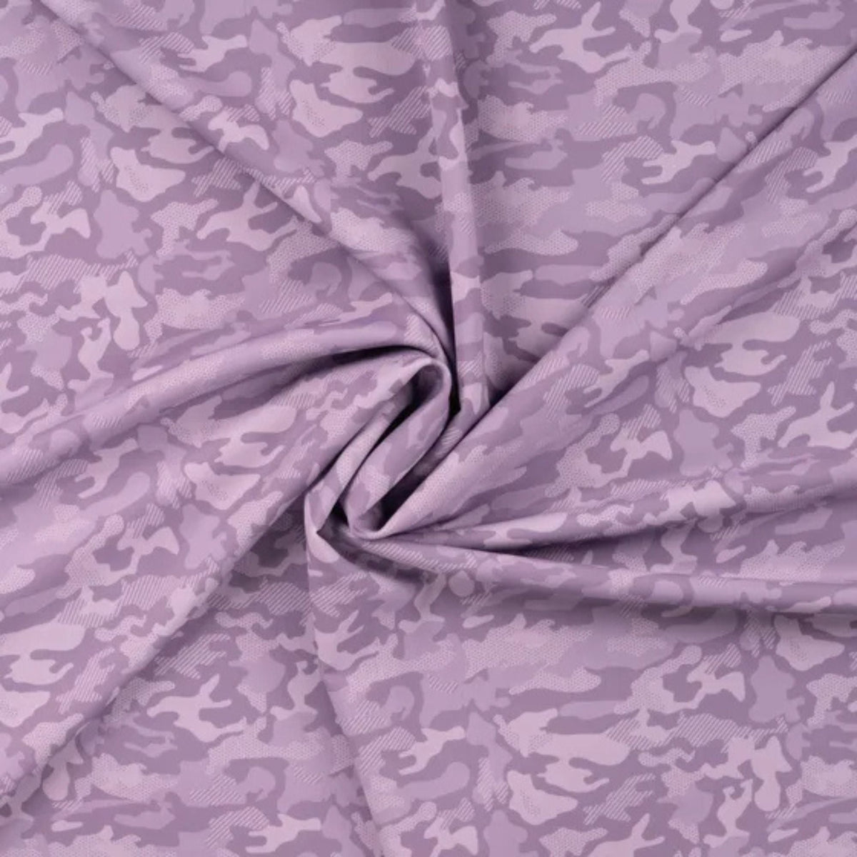 Dusty lilac camouflage jersey fabric for sportswear and swimwear – lightweight, stretchy, and perfect for activewear and performance gear