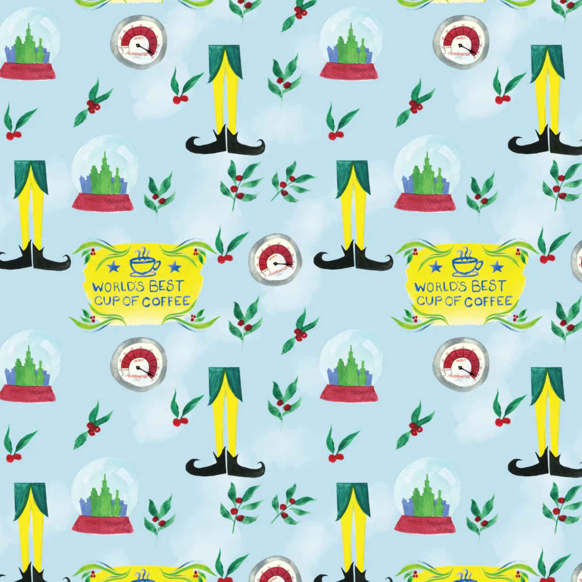 Elf the Movie New York Cheer Fabric – Blue | 100% Cotton