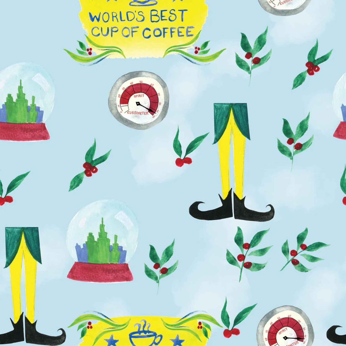 Elf the Movie New York Cheer Fabric – Blue | 100% Cotton