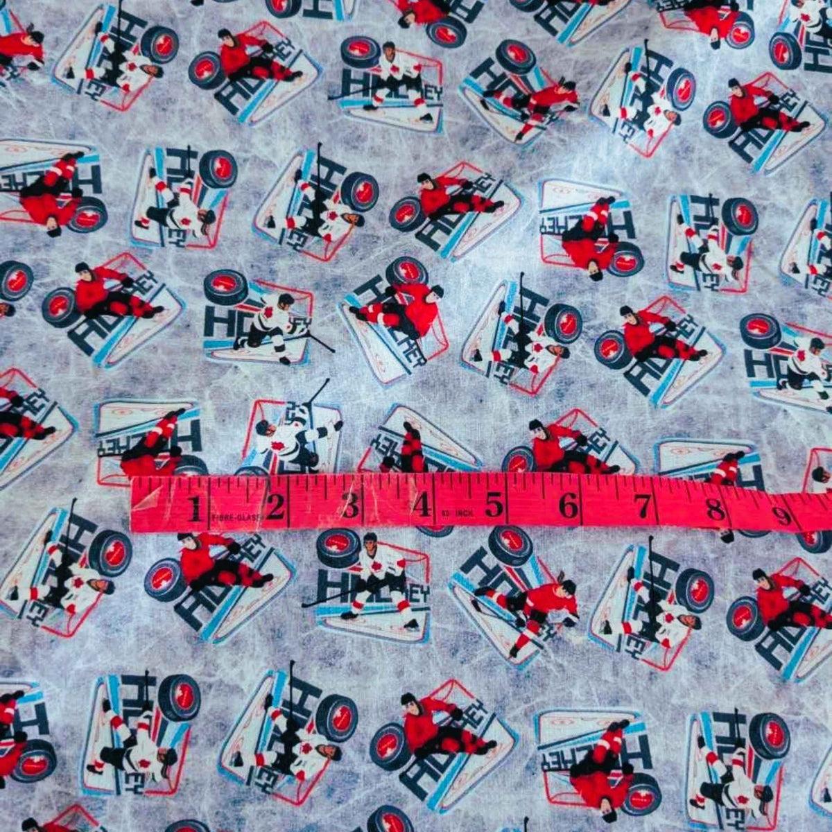 Hockey Goalie Cotton Fabric – Cracked Ice Background