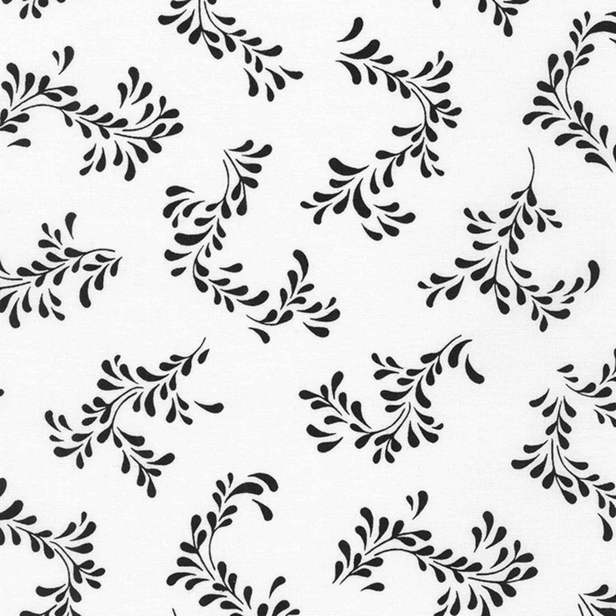 Jardin Noir - Ice | White & Black Vine Cotton Fabric (SRK - 21062 - 88)