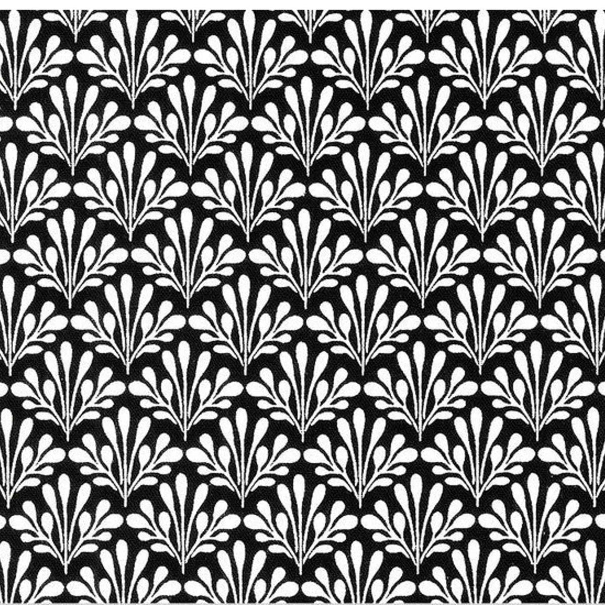 Jardin Noir - Jet Graphic Leaves | Black & White Cotton Fabric (SRK - 21062 - 190)