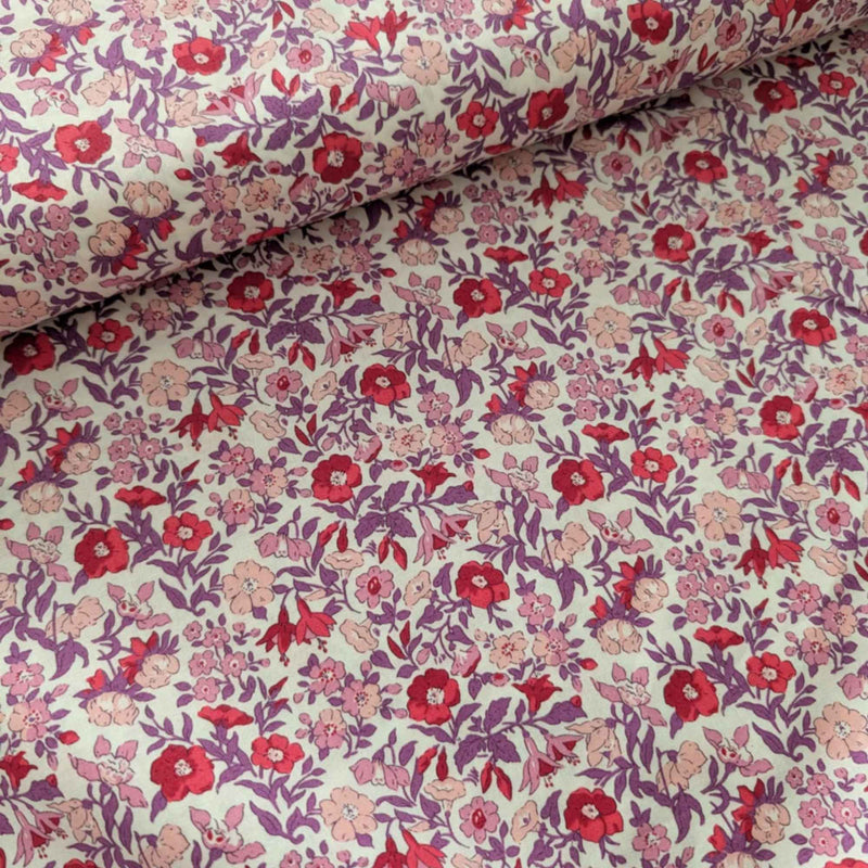 Liberty Fabrics – Mamie Flower Pink & Purple Floral | Flower Show Botanical Jewel