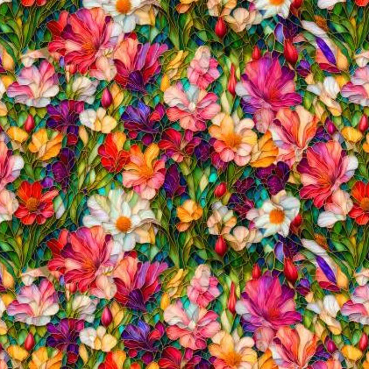 Stained Glass Flower Garden Quilting Cotton – Gigi in the Garden