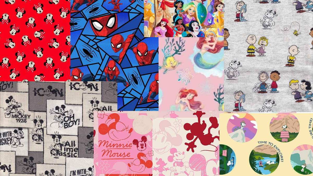 Springs Creative licensed Disney Marvel and Peanuts cotton fabrics available in Canada