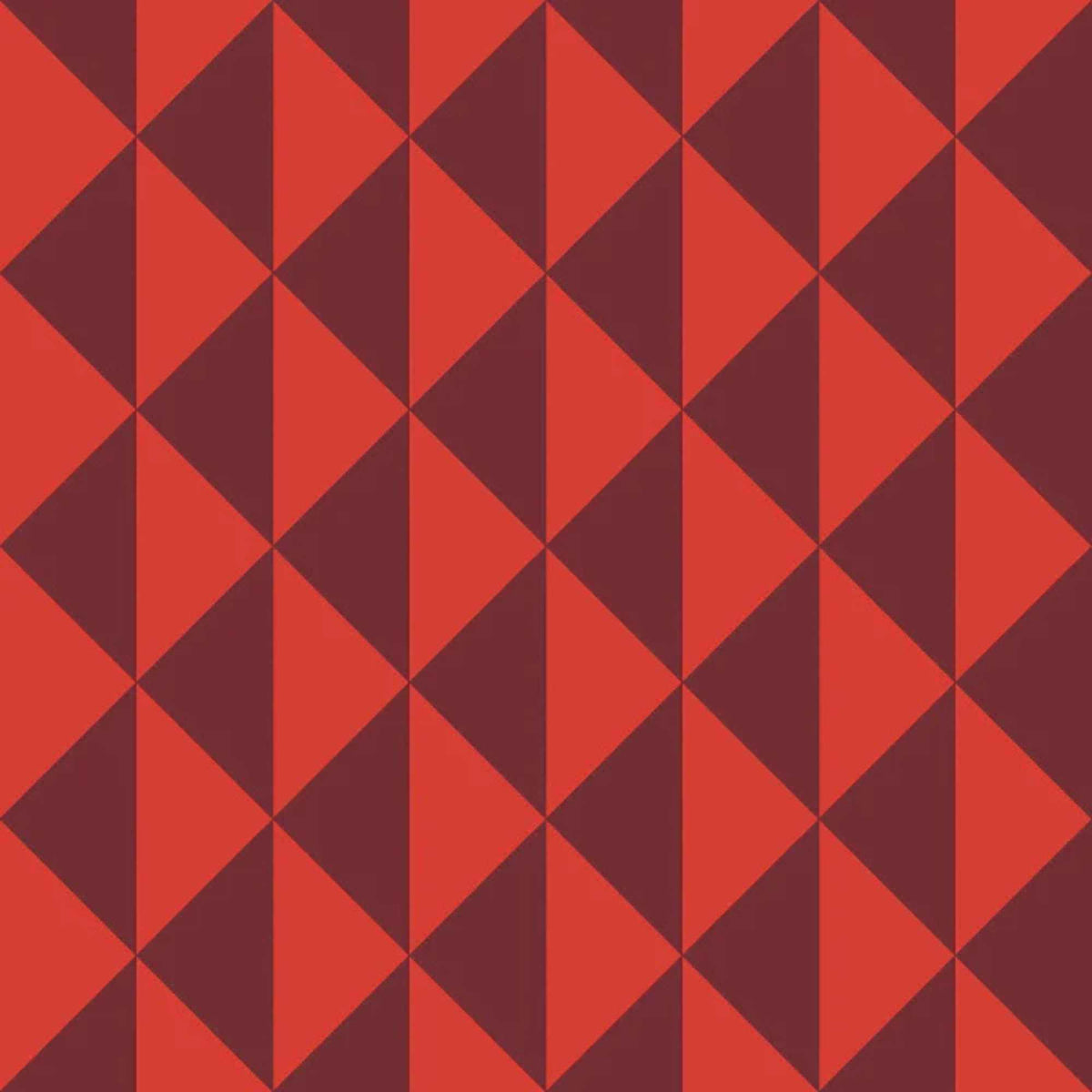 “Red geometric triangle cotton fabric with modern Spirit Peaks design.”