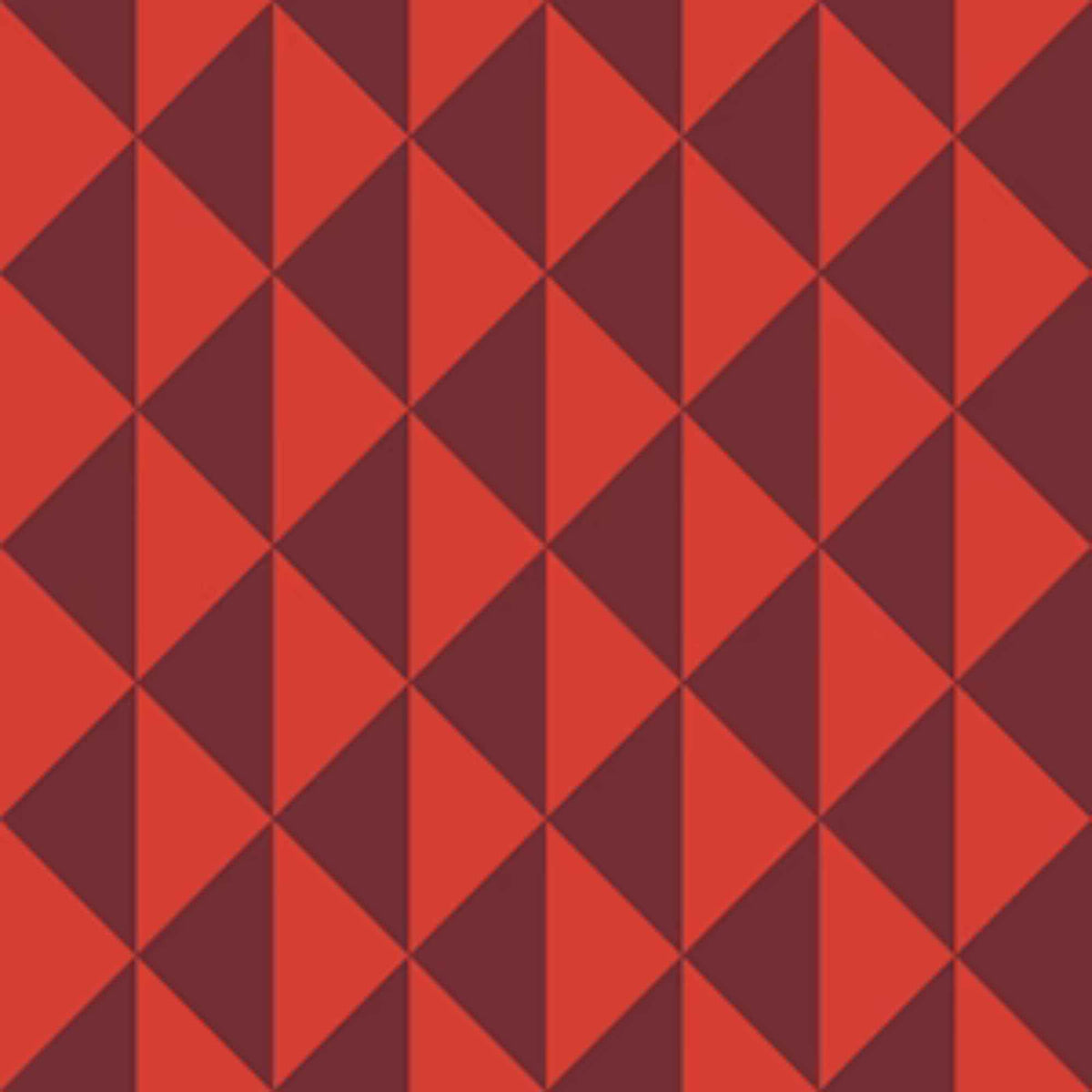“Red geometric triangle cotton fabric with modern Spirit Peaks design.”