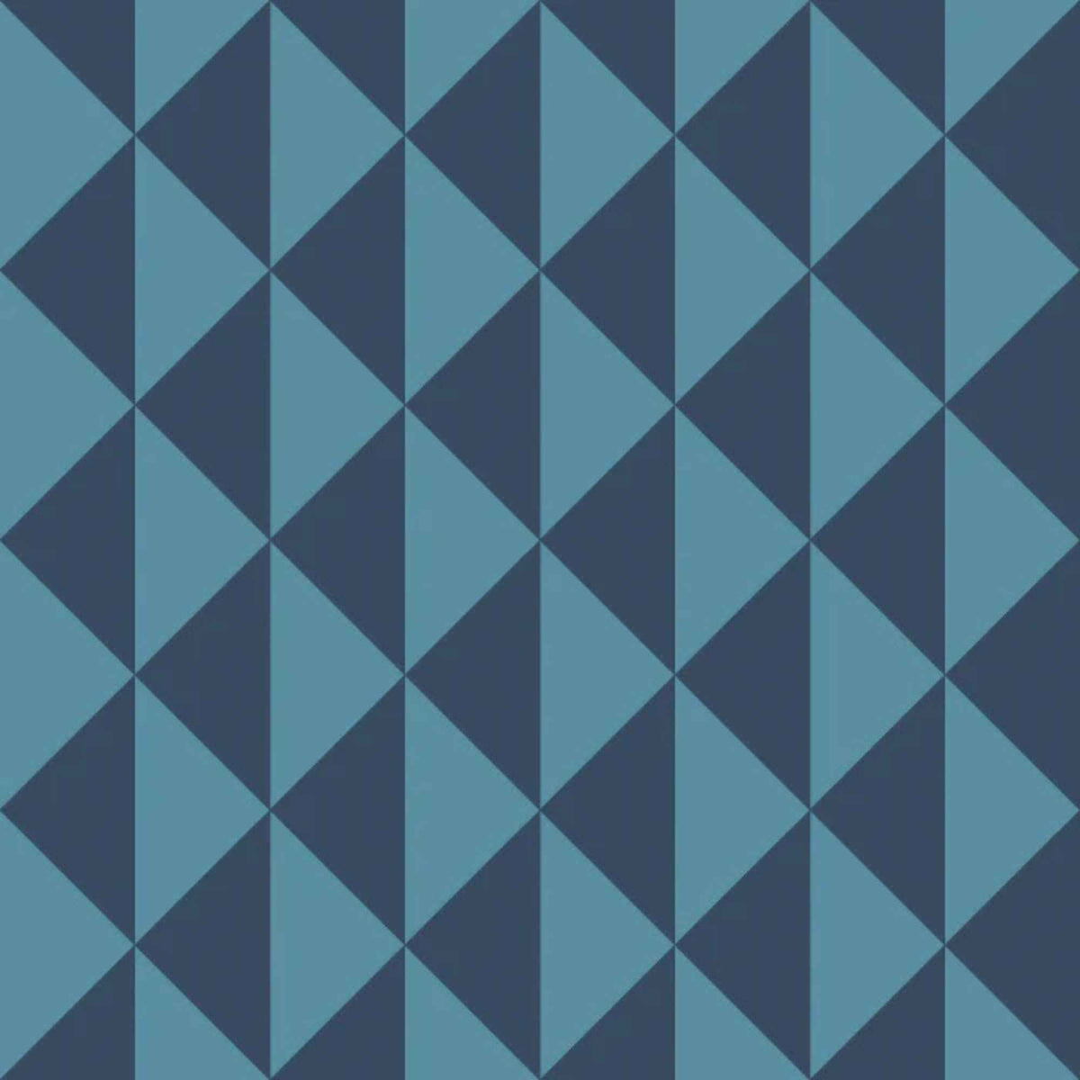 “Blue and navy geometric triangle cotton fabric with repeating Sacred Spirit Peaks design.”