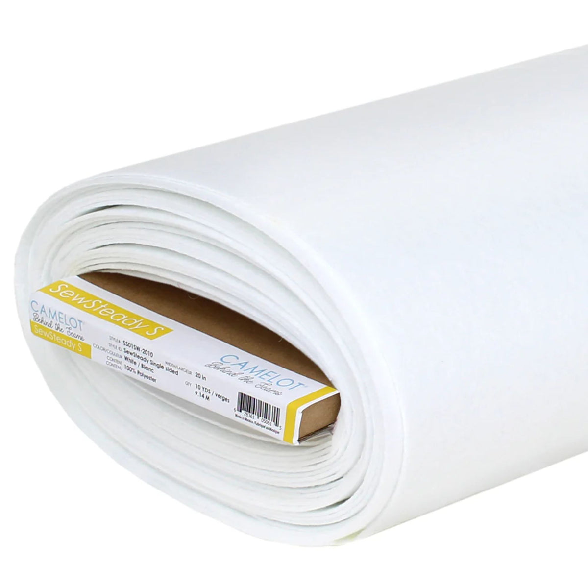 SewSteady S single-sided fusible stabilizer by Camelot Fabrics Behind the Seams collection heavyweight white polyester stabilizer
