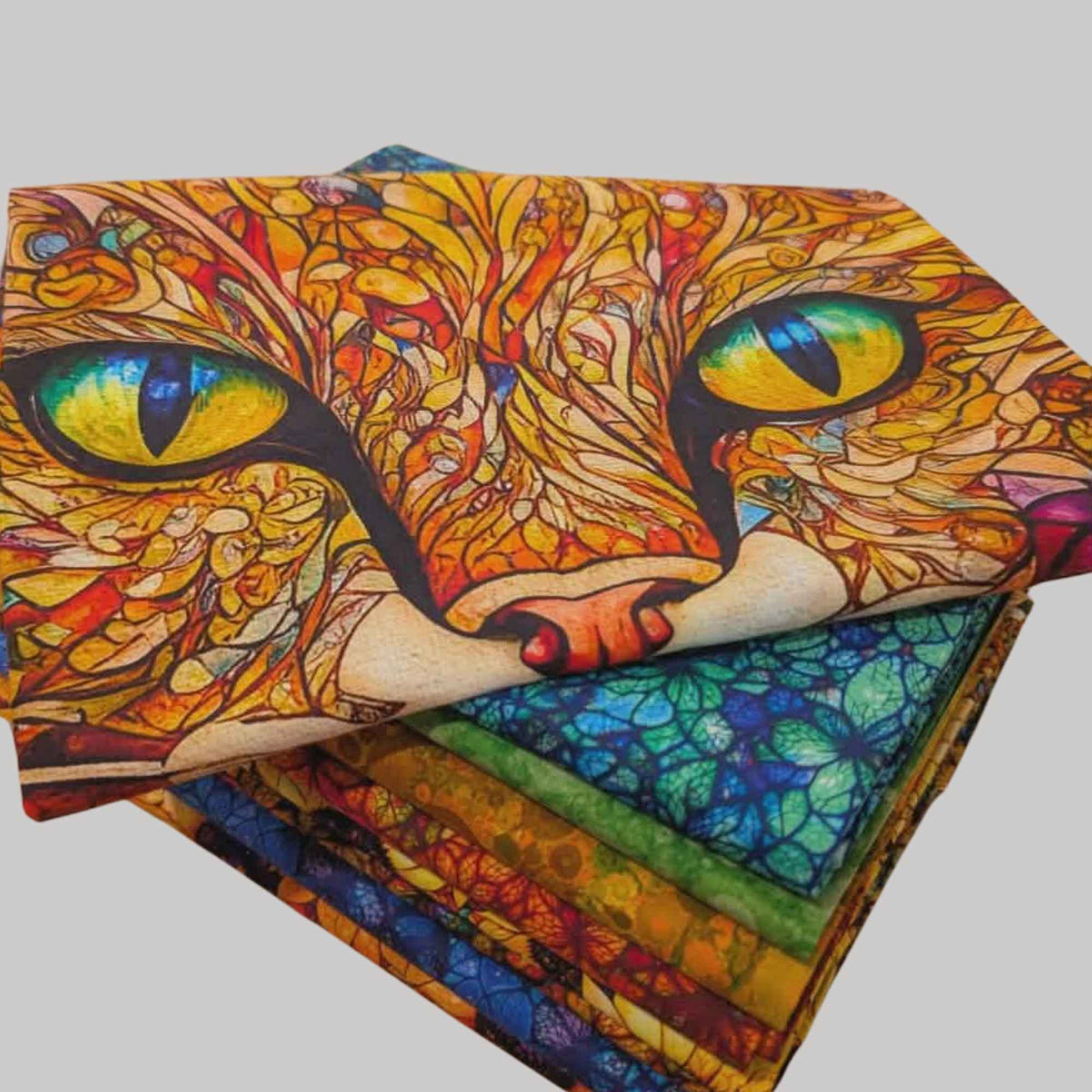 Sonny in the Sunflowers Fabric Bundle by Peggy Collins – Cat Face Quilt Cotton Multi Sizes