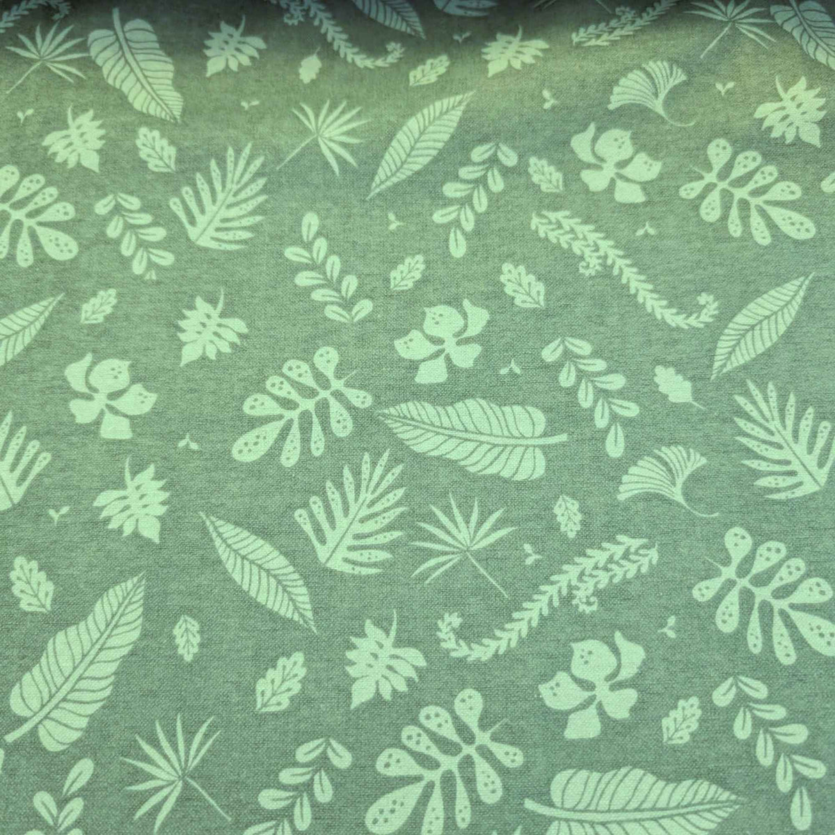 Green botanical leaf cotton flannel fabric, 100% cotton, 44-inch wide quilting flannel