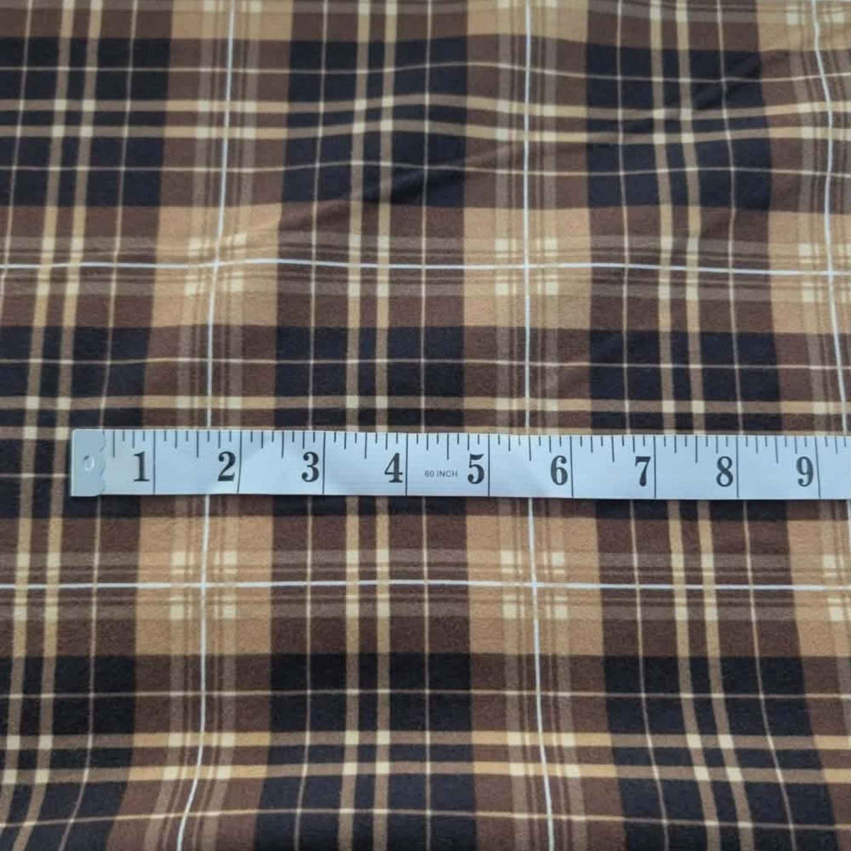 Timeless Treasures Oxford Plaids brown and black cotton flannel fabric, double brushed, 42-inch wide