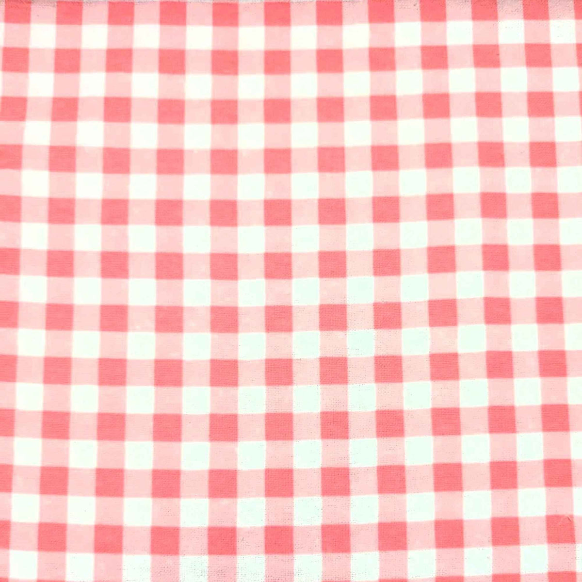 Pink, blush and white small gingham check double brushed flannel fabric.