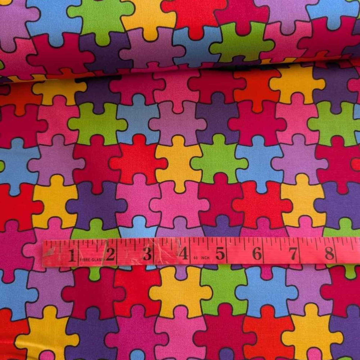 Autism Awareness Puzzle Piece Cotton Fabric – 100% Cotton