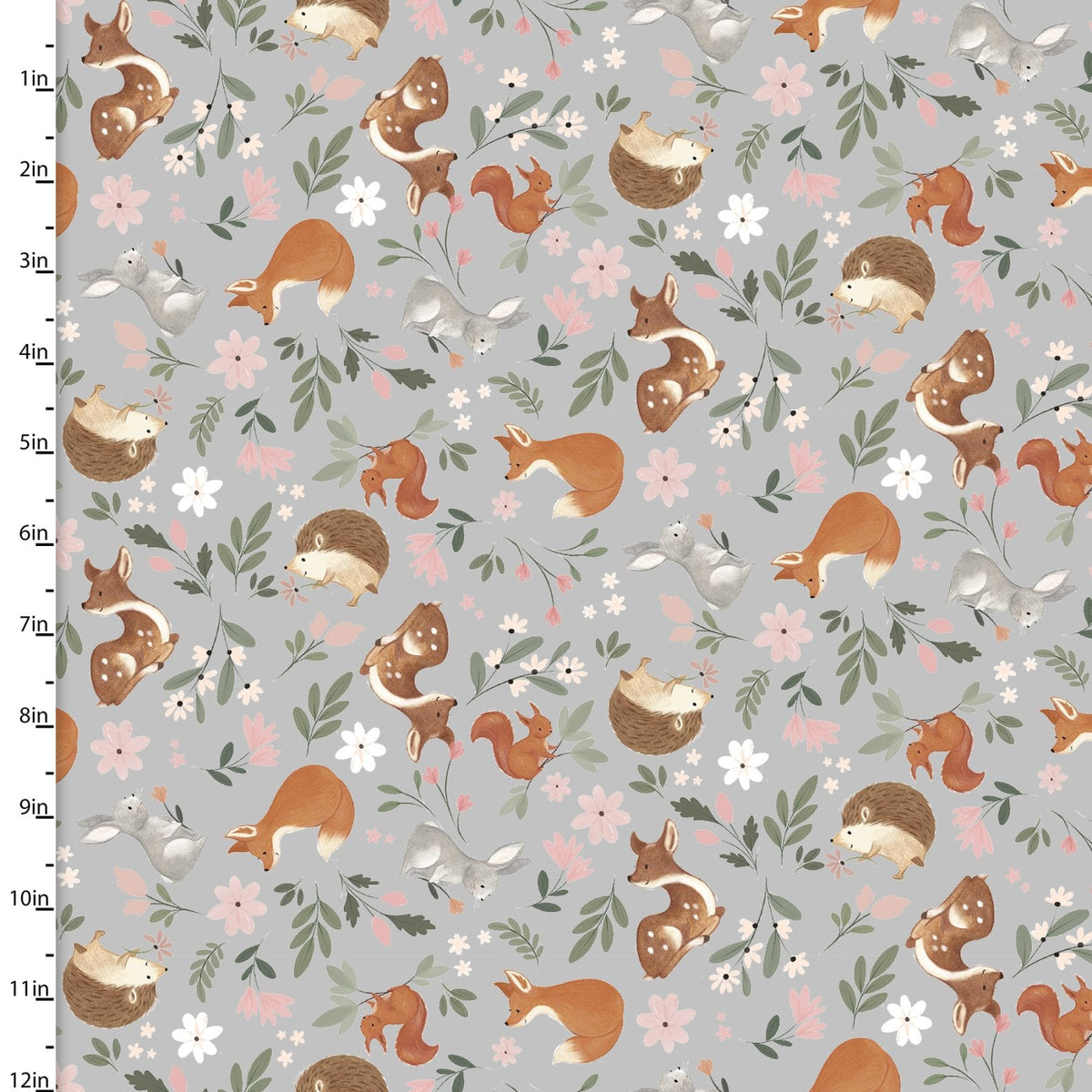 Baby Bloom Woodland Animals Cotton Fabric by Jo Taylor