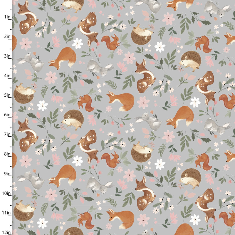 Baby Bloom Woodland Animals Cotton Fabric by Jo Taylor
