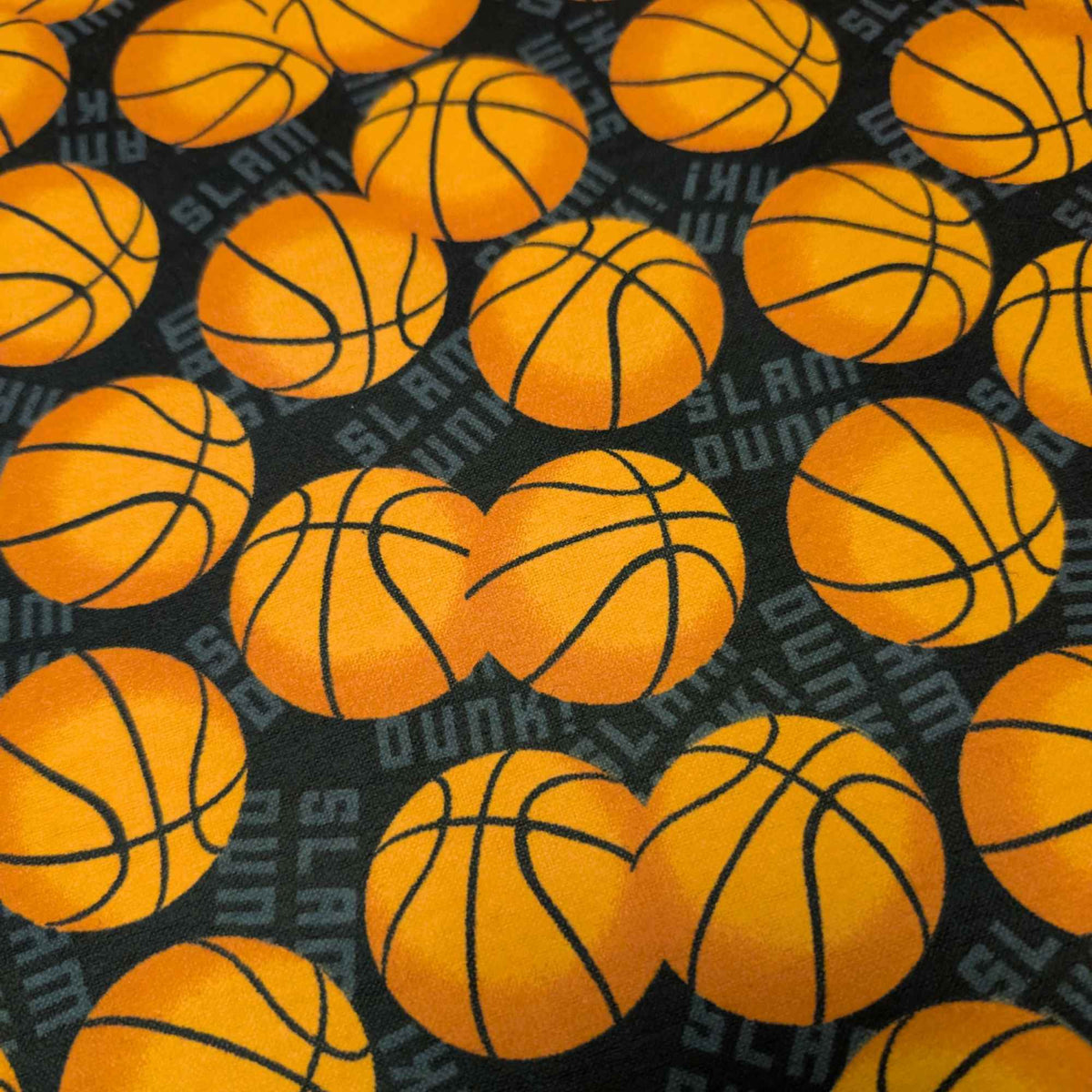 Basketball Slam Dunk Cotton Flannel Fabric | Soft Brushed | Sports Quilting Fabric
