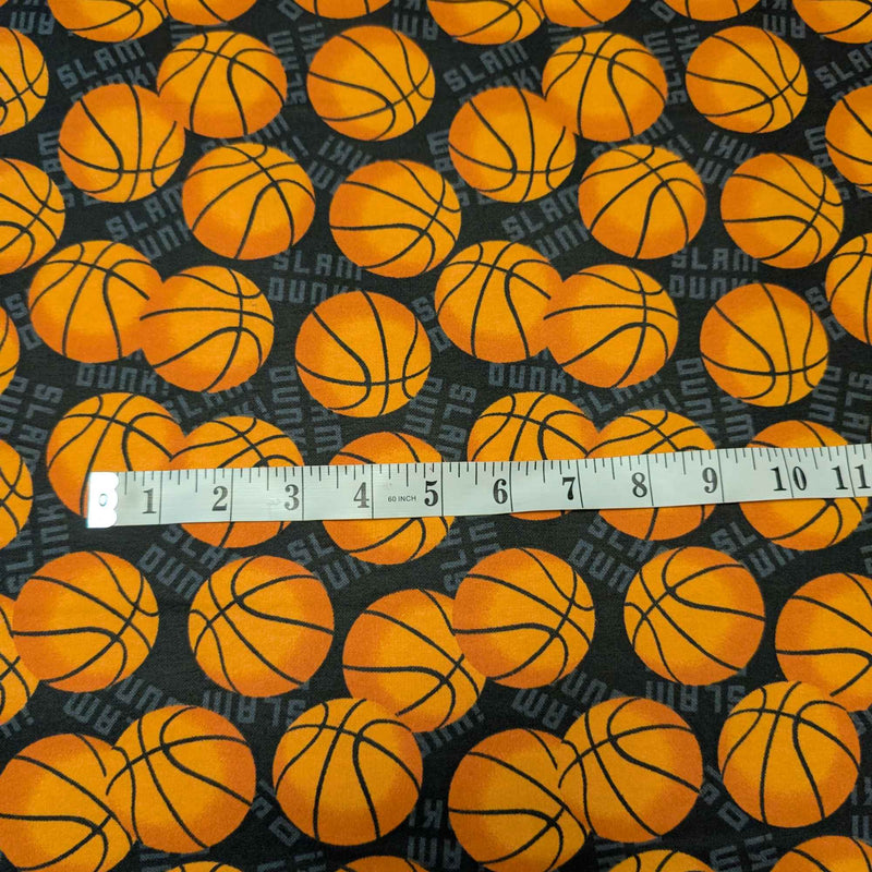 Basketball Slam Dunk Cotton Flannel Fabric | Soft Brushed | Sports Quilting Fabric
