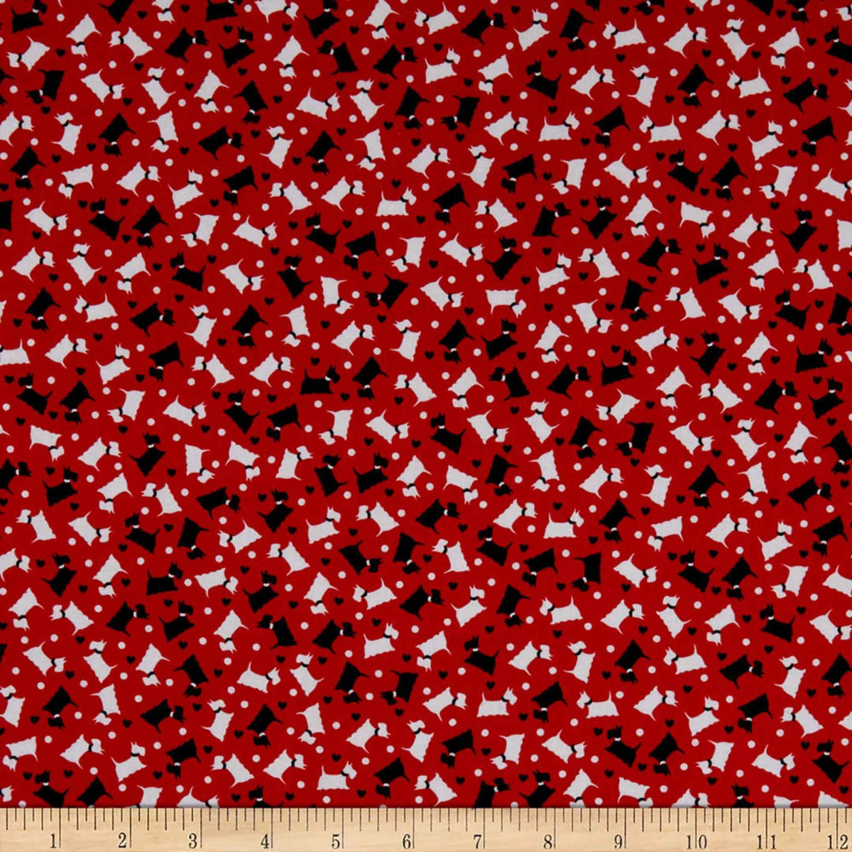 Benartex Red Scottie Dog Cotton Print – Quilting Cotton