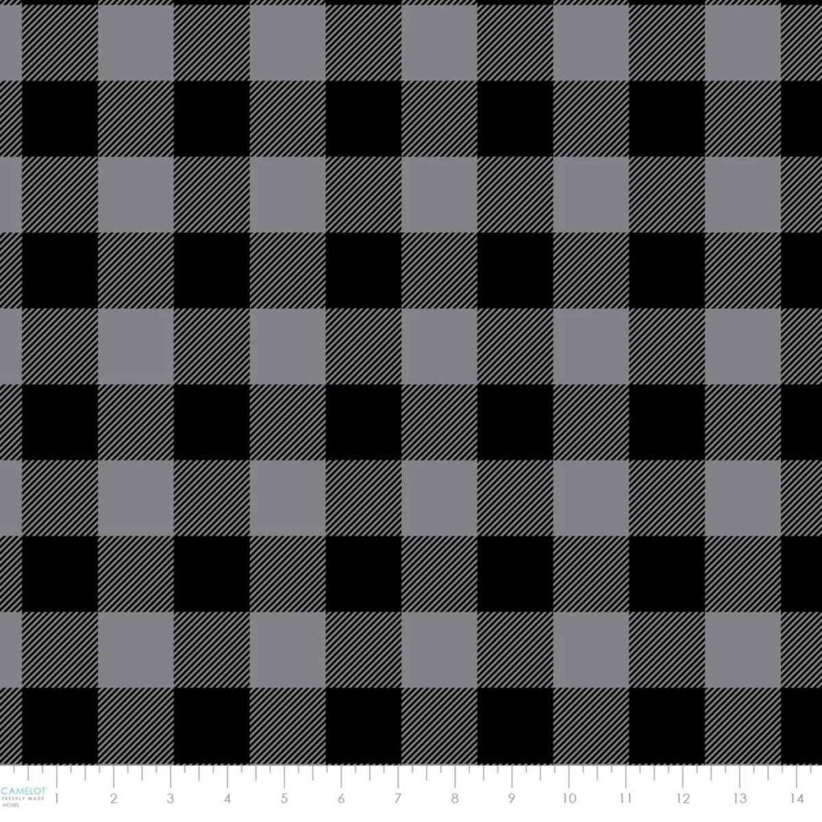 Buffalo Plaid Cotton Fabric – Charcoal | North of Ordinary by Camelot | Quilting Cotton