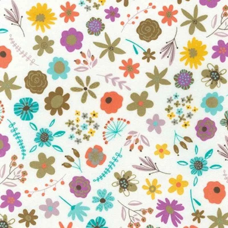 Cozy Outdoor, Colorful Floral FLANNEL, Cozy Cotton Flannel