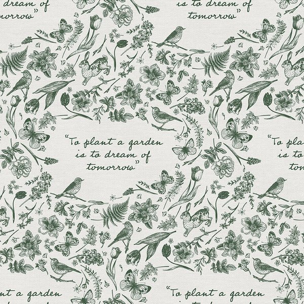 Dream of Tomorrow - Green/White - FQ Garden Dreams
