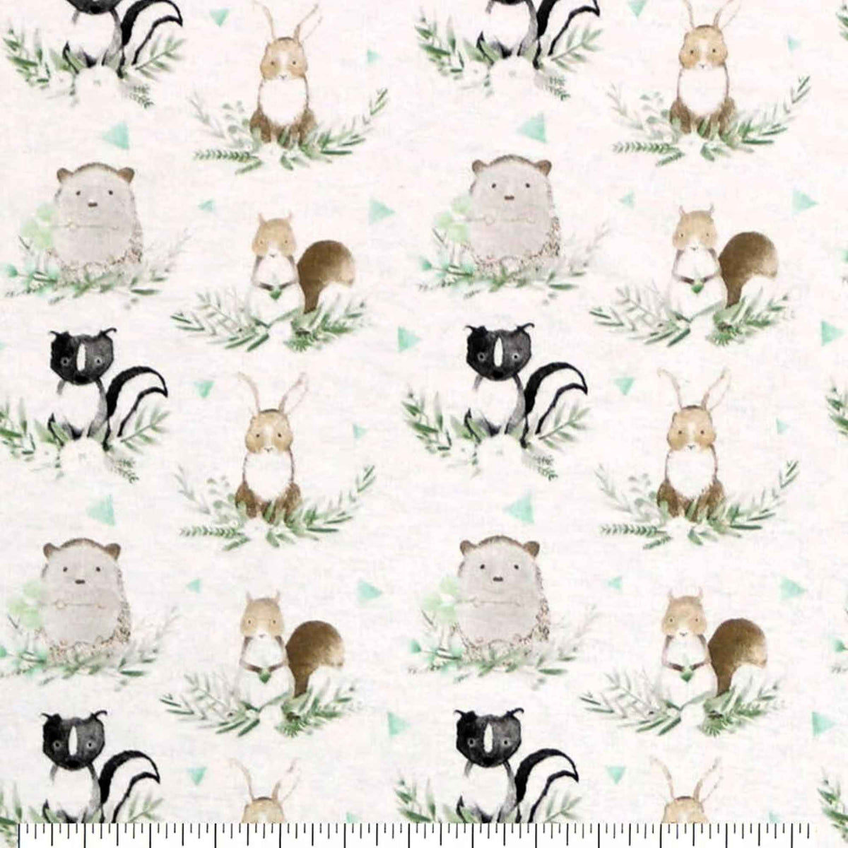 Forest Critters Cotton Flannel – Skunks, Bunnies, Squirrels & Chipmunks