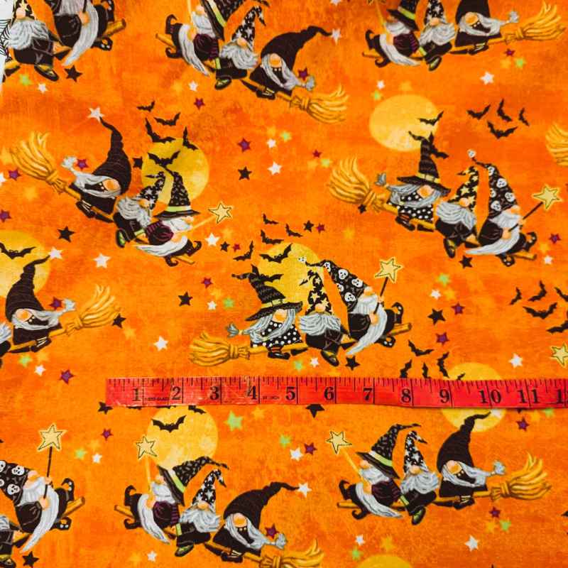 Gnome Witches on broom, Halloween