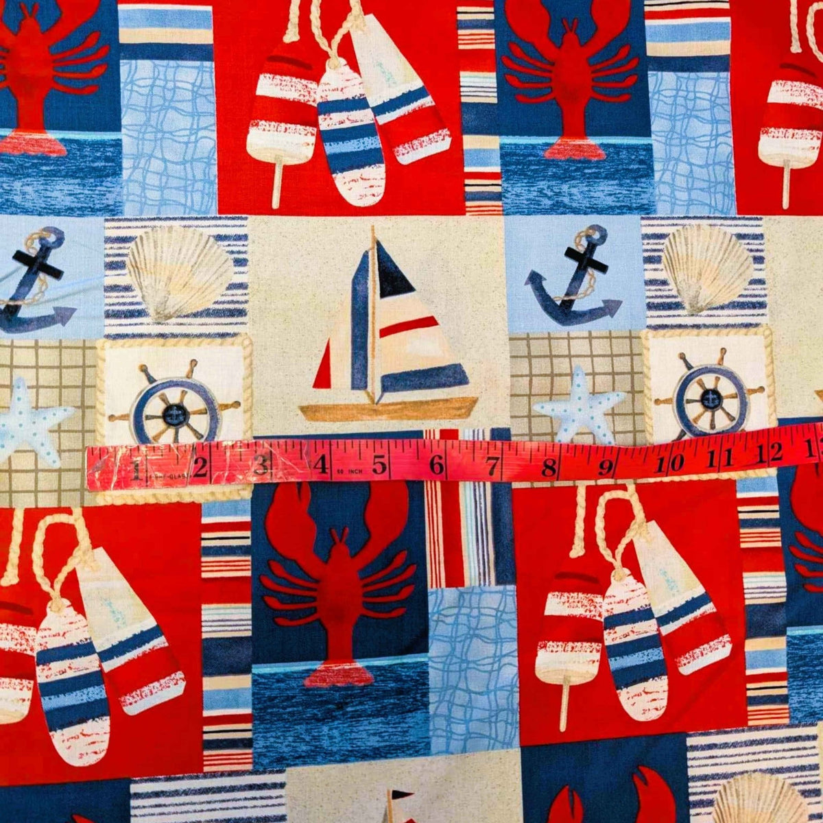 Harbour Days Nautical Cotton Fabric – Sailboats, Anchors & Lobsters | Blank Quilting