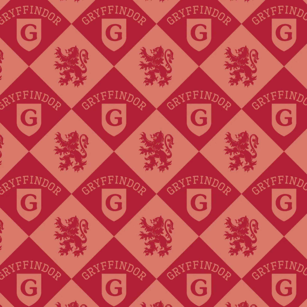 Harry Potter™ Gryffindor Diamond Check Cotton Fabric – Red | House Champions Collection