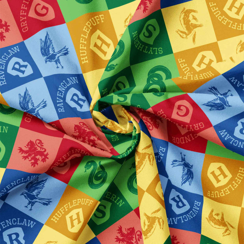 Harry Potter™ House Champions Diamond Check, Quilting Cotton Fabric – Multi