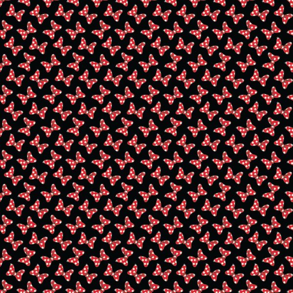Minnie Black Bowties, Disney Minnie Dot Couture Black Cotton