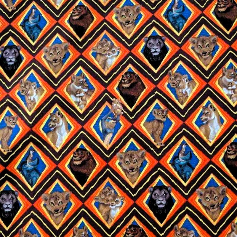 Mufasa,The Lion King Fabric, Disney The Lion King Character Mosaic