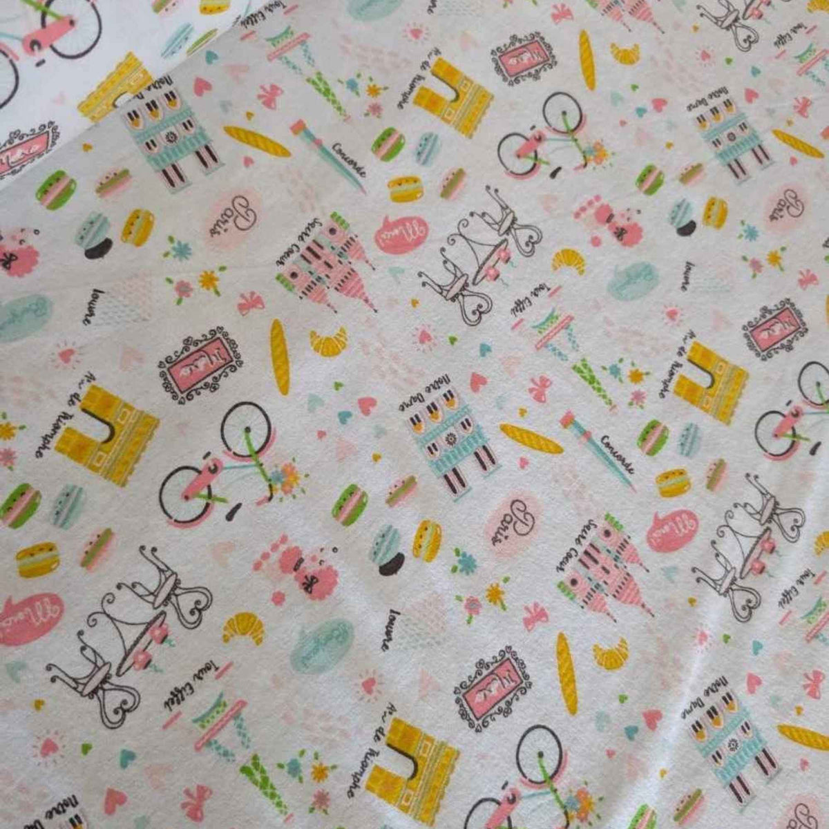 Paris Adventure Cotton Flannel Fabric – 100% Cotton