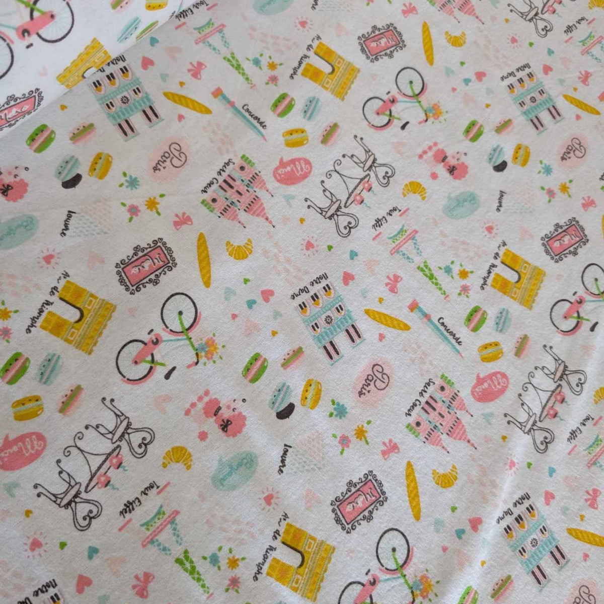 Paris Adventure Cotton Flannel Fabric – 100% Cotton