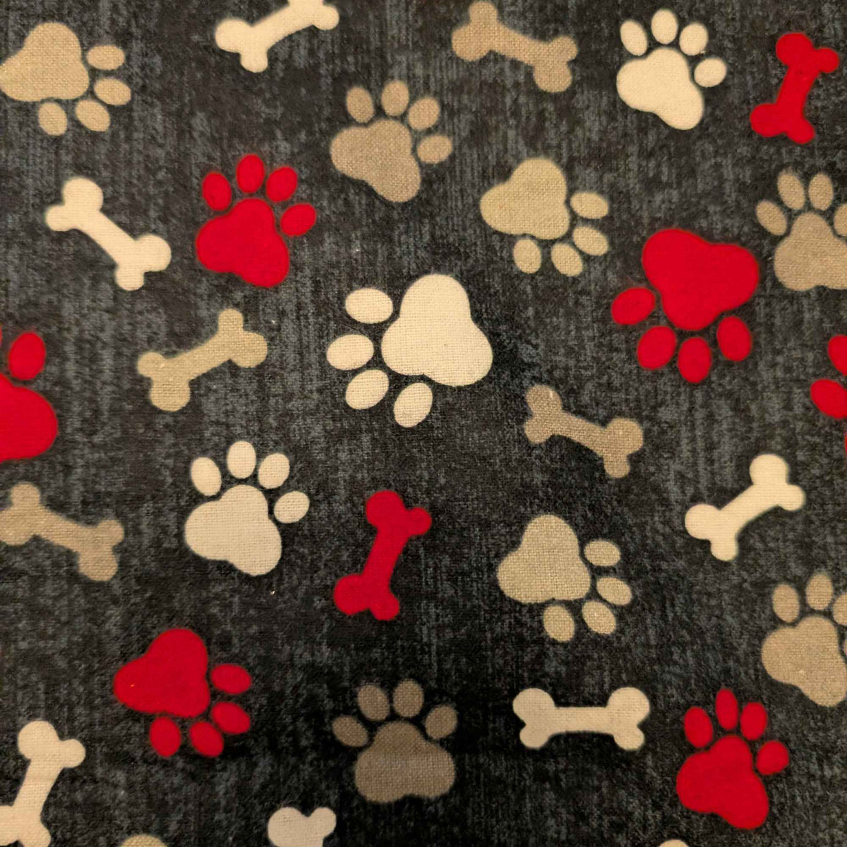 Paw Prints and Bones Cotton FLANNEL | Soft Brushed | Dog Lovers