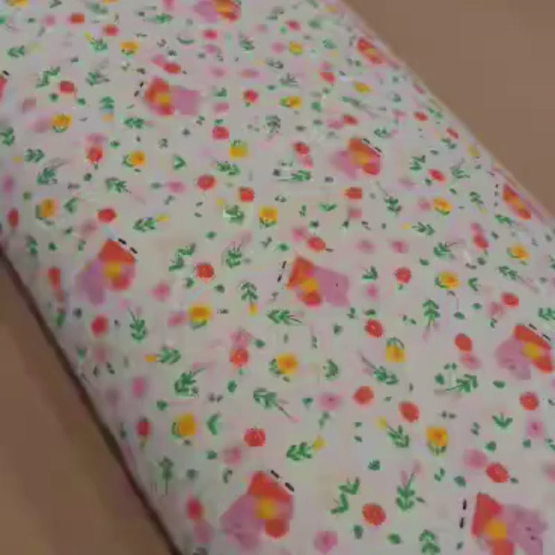 White Peppa the Pig Flannel Fabric