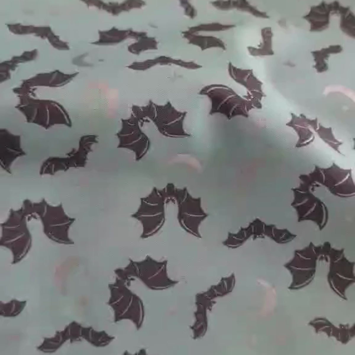 Video of Teal Halloween cotton fabric with flying bats, moons, and stars – Spooky Hollow SC10572 by Riley Blake Designs