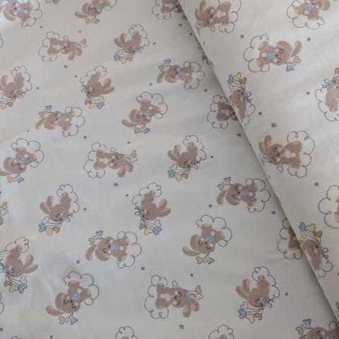 Rabbit Hearts Off - White Jersey Print – Soft & Organic Fabric