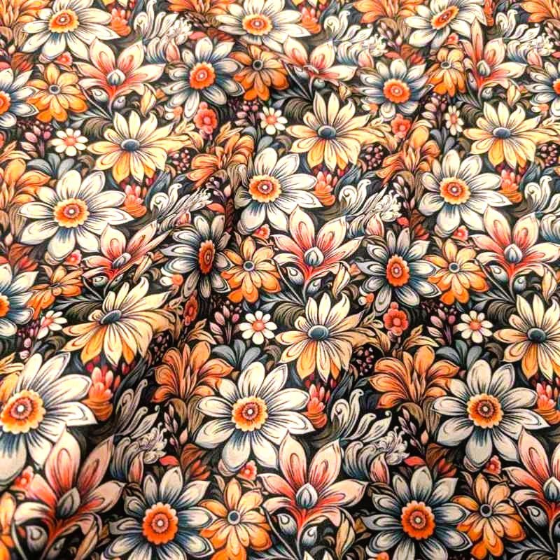 Retro Flower Riot, PUL Laminated Waterproof