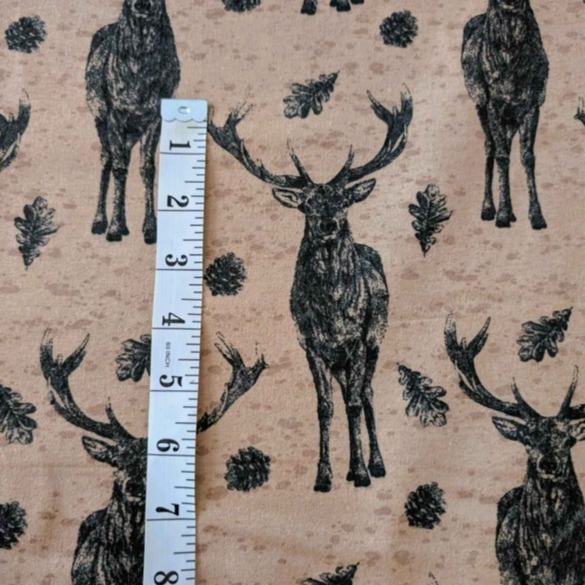 Stag Deer Cotton FLANNEL | Rustic Woodland | Soft Brushed Oeko - Tex