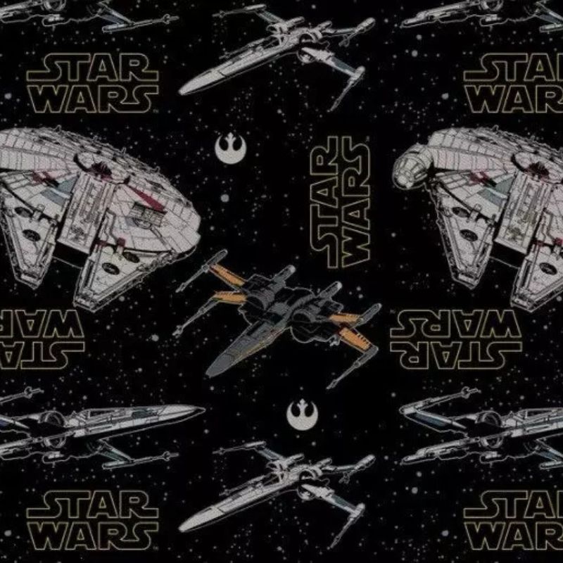 Star Wars Ships on Black Fabric 1 Yard Precut