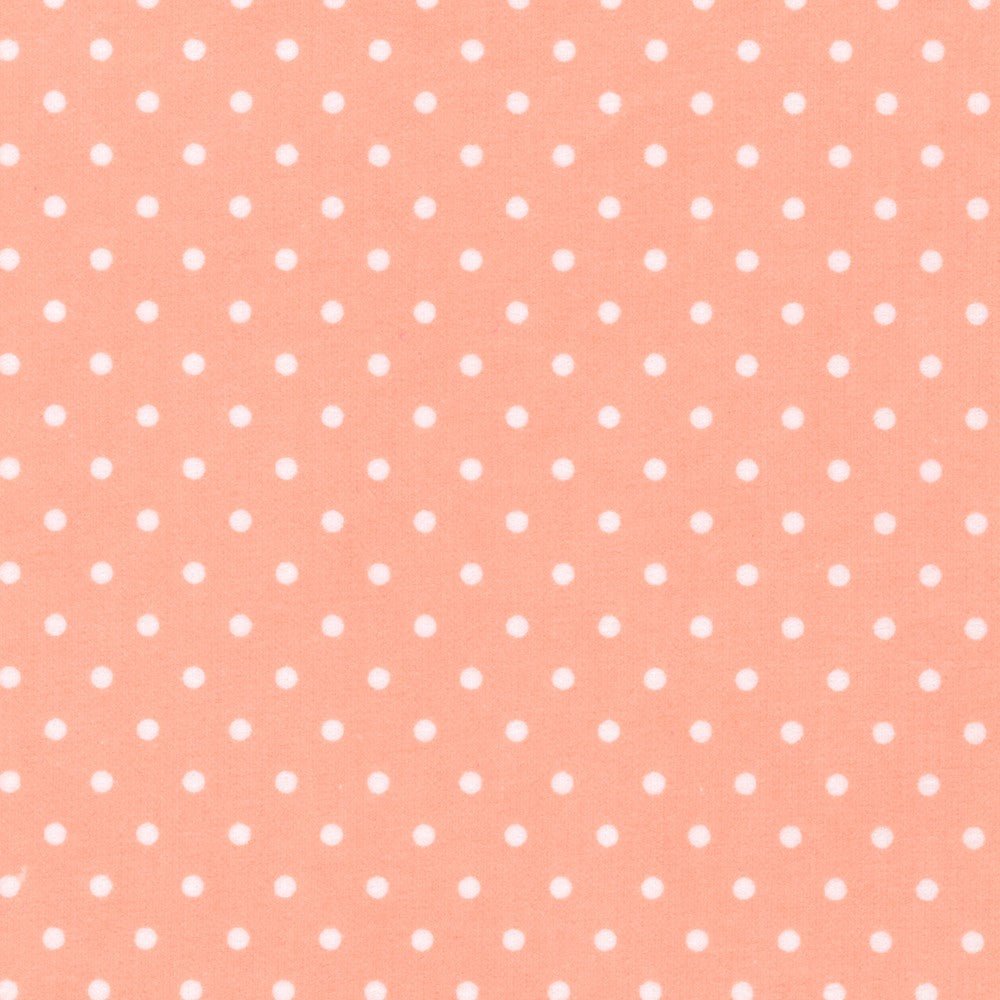 Swiss Dot flannel, 2 ply flannel, Peach Cozy Cotton FLANNEL