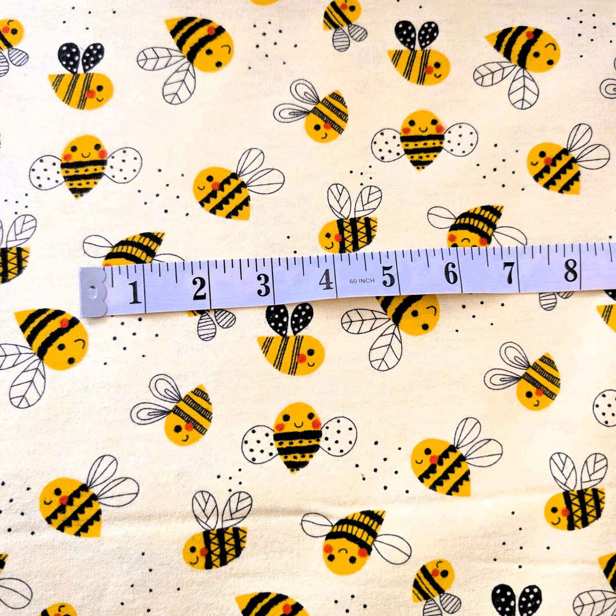 Yellow Bee Cotton FLANNEL | Soft Brushed Quilting & Sewing Fabric