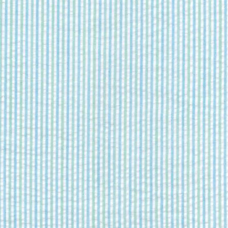 Breakers Seersucker Mint/Blue and White Stripes