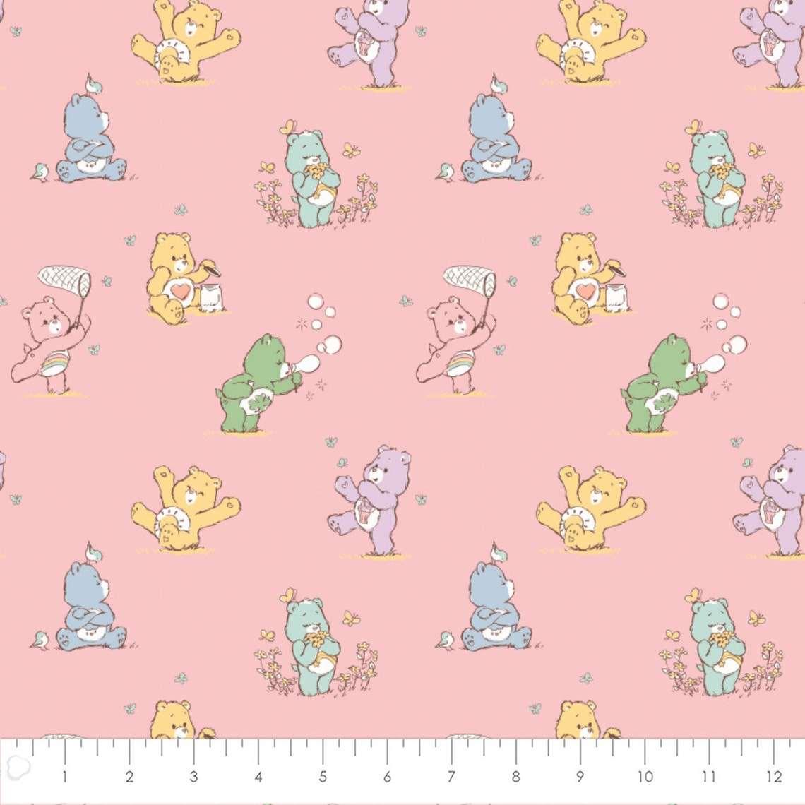 Care Bears Flannel Fabric on Pink