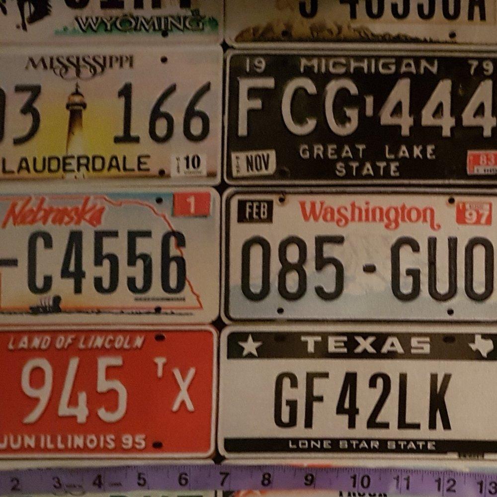 Cotton Canvas Wall of United States License Plates