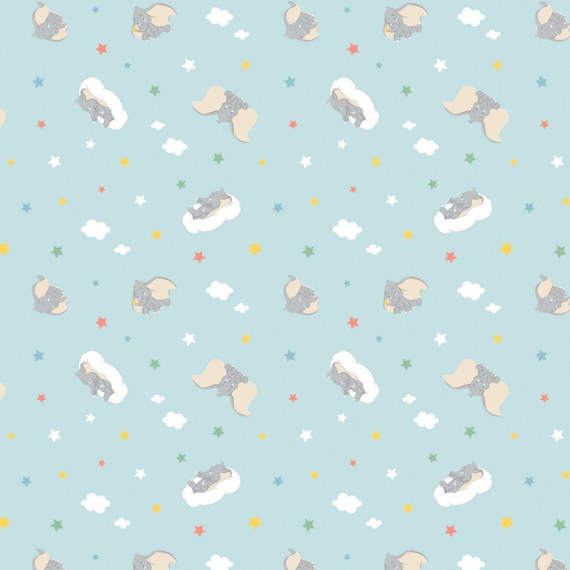 Disney Dumbo Flannel Fabric Teal